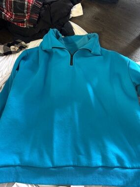 Blue Quarter-Zip Pullover Sweatshirt - Unbranded